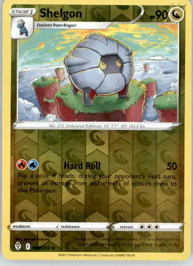 Shelgon - SWSH07: Evolving Skies - 108/203 - Reverse Holo LP - Pokémon Card Single