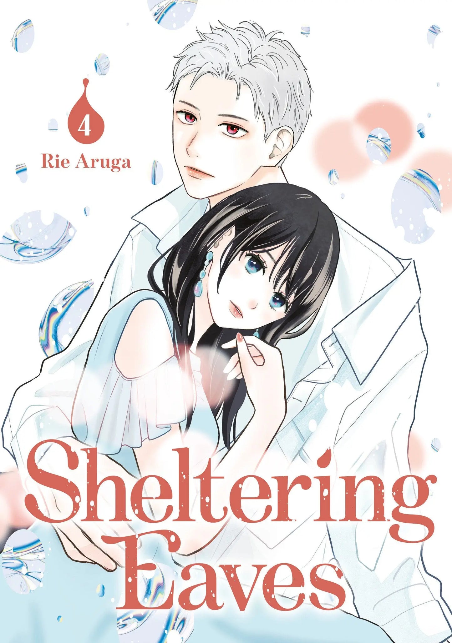 Sheltering Eaves Volume 4 manga comic with romantic illustration of man and woman