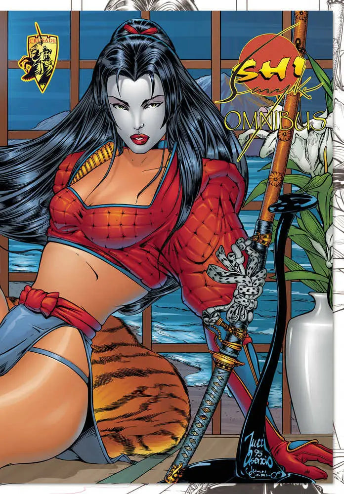 Comic book cover featuring a female warrior from Shi Senryaku Omnibus Edition Hardcover with Billy Tucci Jim Lee artwork