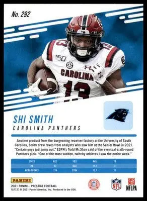 Shi Smith Rookie 2021 Panini Prestige Sunburst #292 Carolina Panthers - Football Card Single