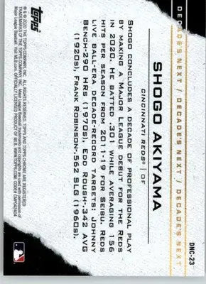 Shogo Akiyama - 2020 Topps Chrome Update - #DNC-23 - Decade’s Next Baseball - Baseball Card Single