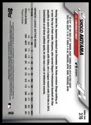 Shogo Akiyama Rookie 2020 Topps #376 Cincinnati Reds - Baseball Card Single
