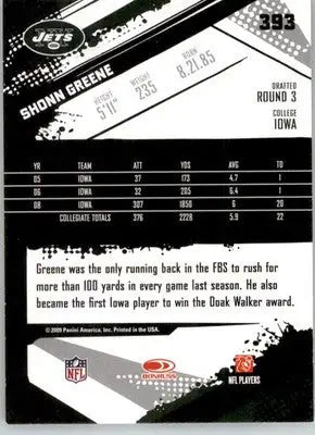 Shonn Greene - 2009 Score - #393 - RC Football - Football Card Single