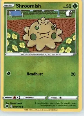 Shroomish - SWSH09: Brilliant Stars - 003/172 - Reverse Holo LP - Pokémon Card Single