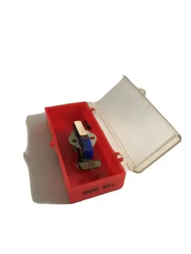 Turntable cartridge in a red and clear case for Shure WC-6 record player cartridge