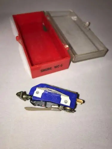 Vintage Shure WC-6 record player cartridge with needle and case for optimal sound quality