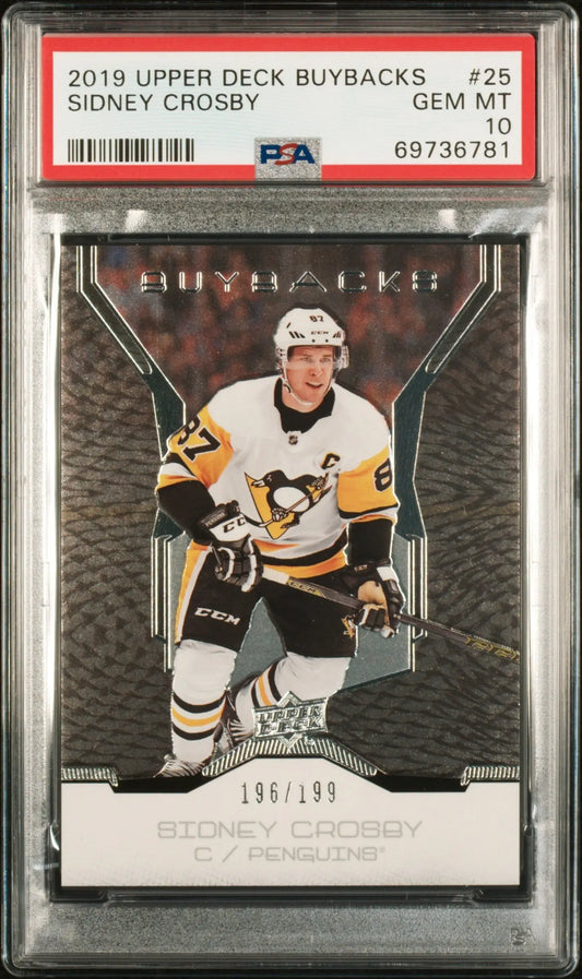 Sidney Crosby 2019 Upper Deck Buybacks #196/199 PSA 10 Gem Mint - Hockey Card Single