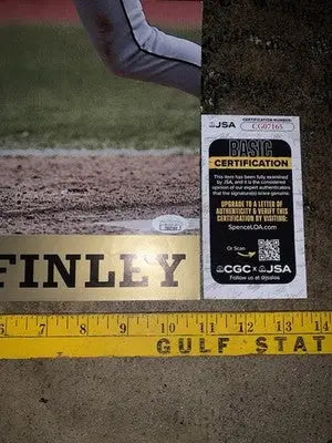 Signed 1994 STEVE FINLEY Houston Astros Autographed 11x24 Folded POSTER Auto JSA - Sports Memorabilia