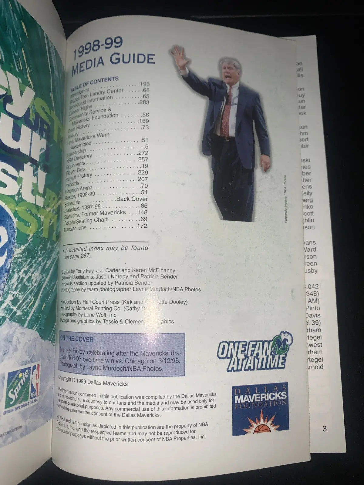 Signed 1998 Dallas Mavericks Media Guide featuring Dirk Nowitzki and Steve Nash AUTO