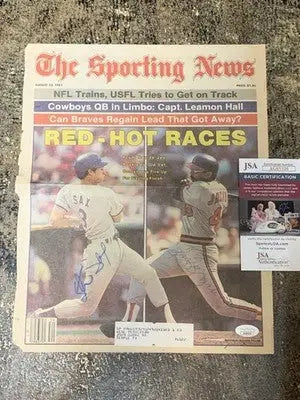 Signed Aug 23 1982 Steve Sax & Reggie Jackson DUAL Auto JSA Sporting News Cover - Sports Memorabilia