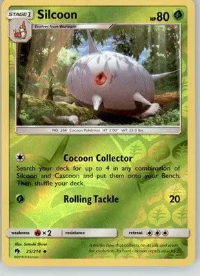 Silcoon - Lost Thunder - 25/214 - Reverse Holo LP Pokemon - Pokémon Card Single