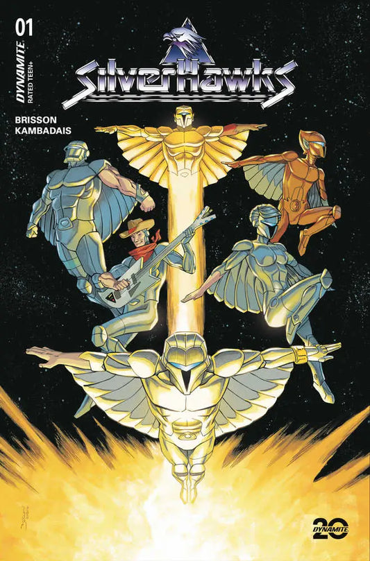 Silverhawks comic book cover featuring Mon*star and Bionically Enhanced Law in Cover E Shalvey