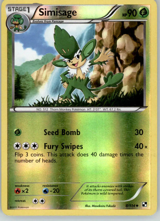 Simisage - Black & White - 8/114 - Reverse Holo MP Pokemon - Pokémon Card Single