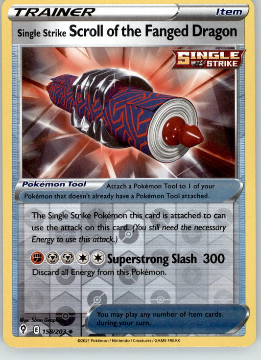 Single Strike Scroll of the Fanged Dragon Evolving Skies 158/203 Reverse Holo LP - Pokémon Card Single