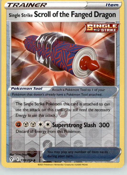 Single Strike Scroll of the Fanged Dragon Evolving Skies 158/203 Reverse Holo LP - Pokémon Card Single