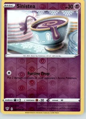 Sinistea - SWSH03: Darkness Ablaze - 082/189 - Reverse Holo LP - Pokémon Card Single