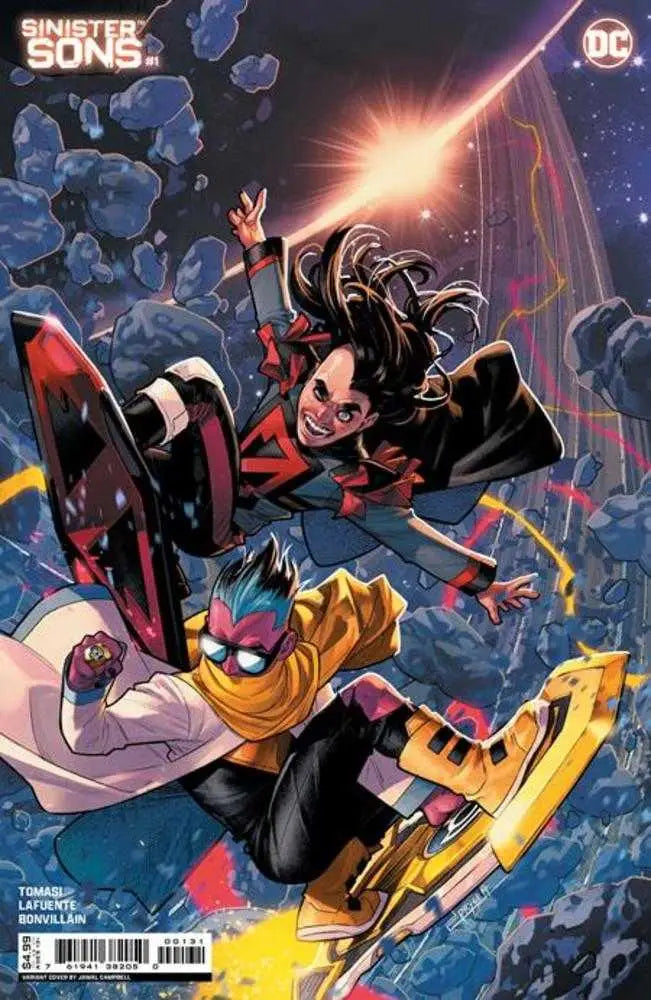 Sinister Sons #1 cover artwork featuring heroes in aerial combat, Jamal Campbell variant