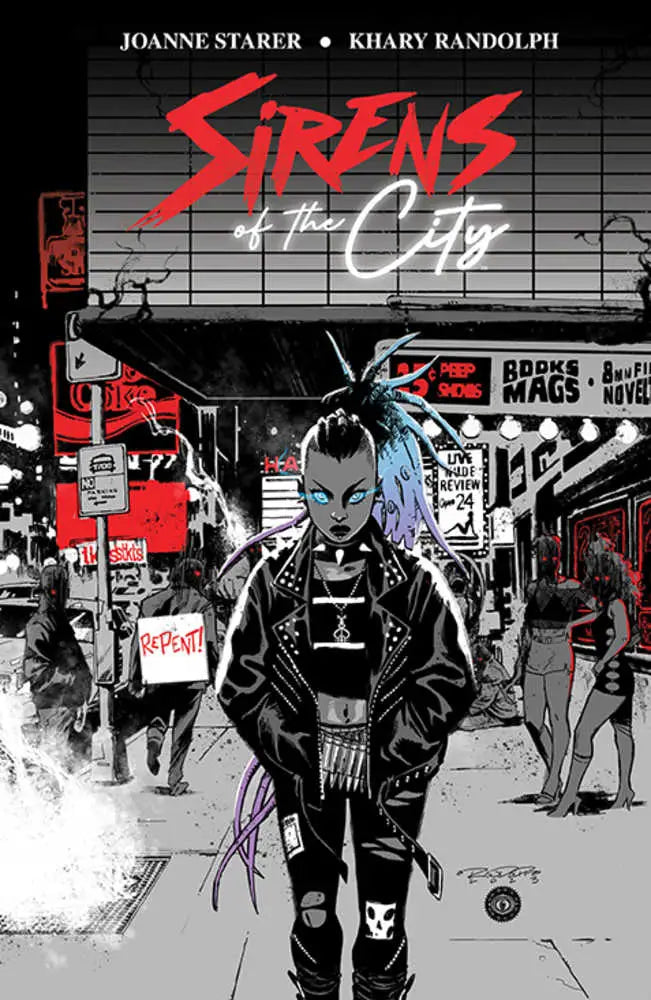 Comic book cover of Sirens Of The City showcasing an urban character in a gritty setting