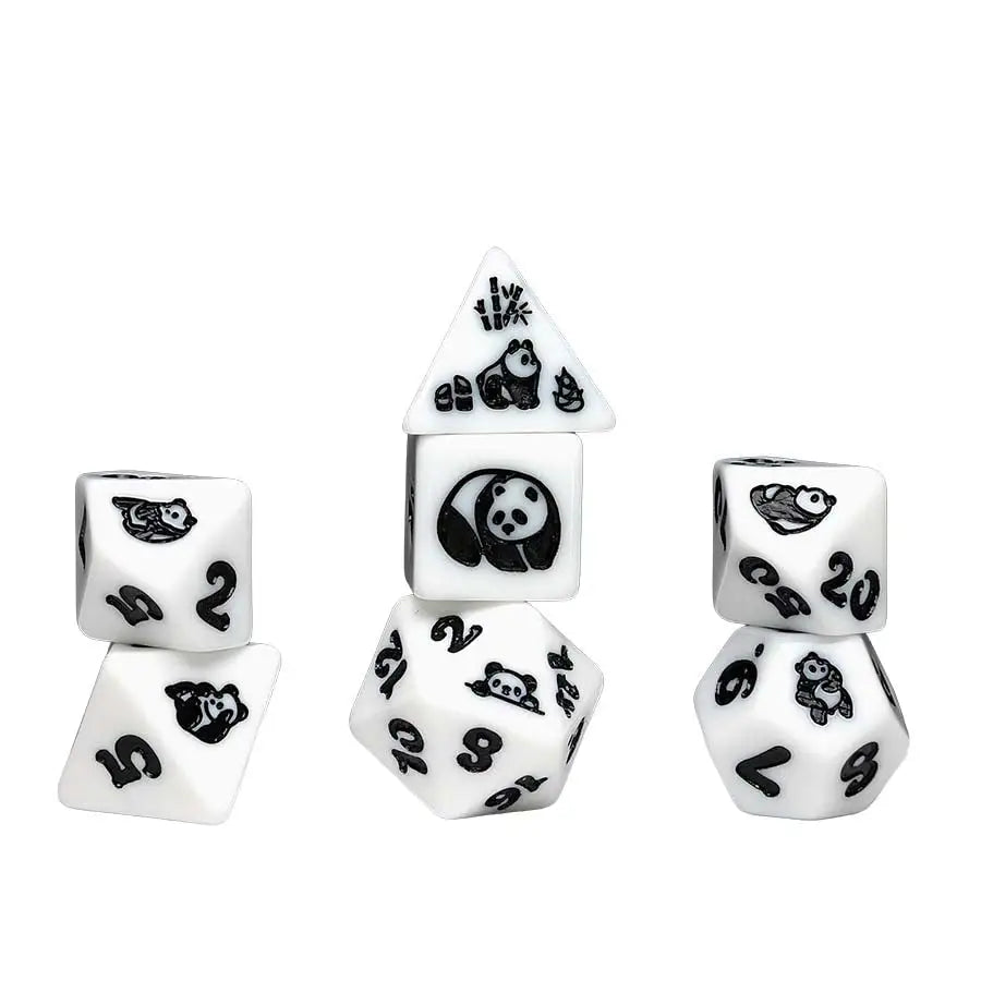 Sirius Dice Polyhedral 7-Die Set: Animal Dice - Moon Panda - Other