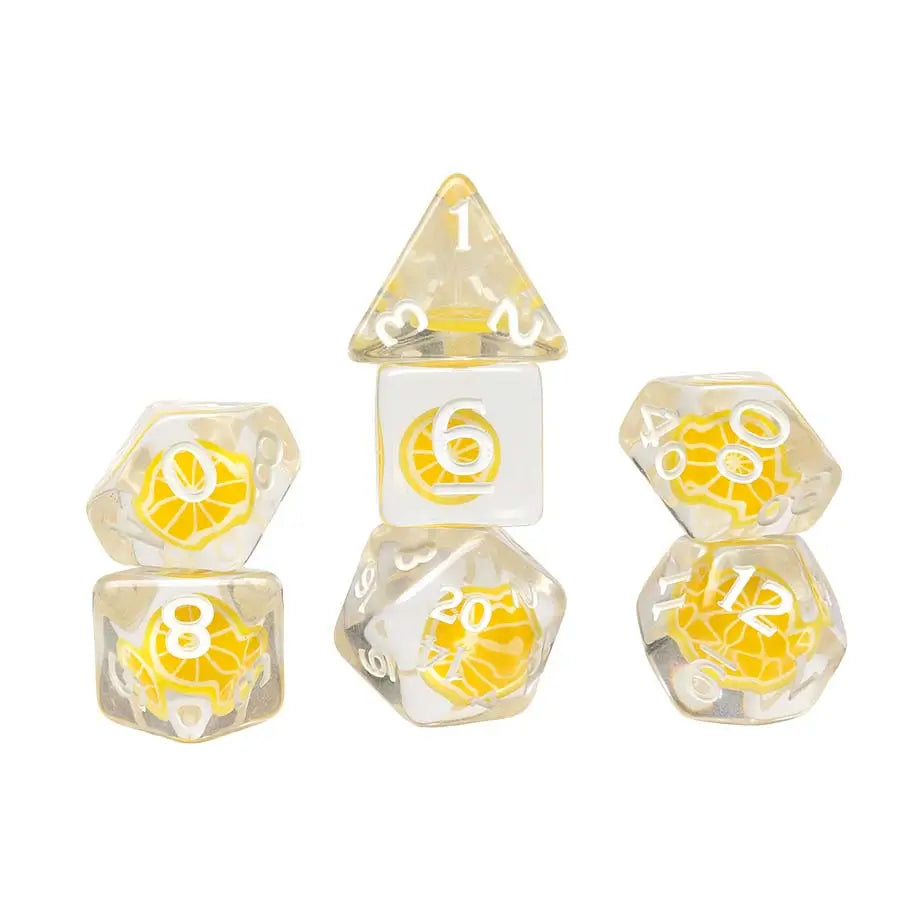 Sirius Dice Polyhedral 7-Die Set: Fruit Slice - Lemon - General Merchandise