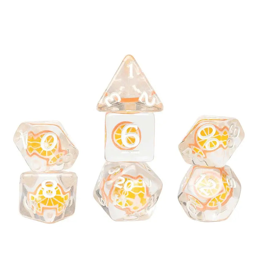 Sirius Dice Polyhedral 7-Die Set: Fruit Slice - Orange - Other