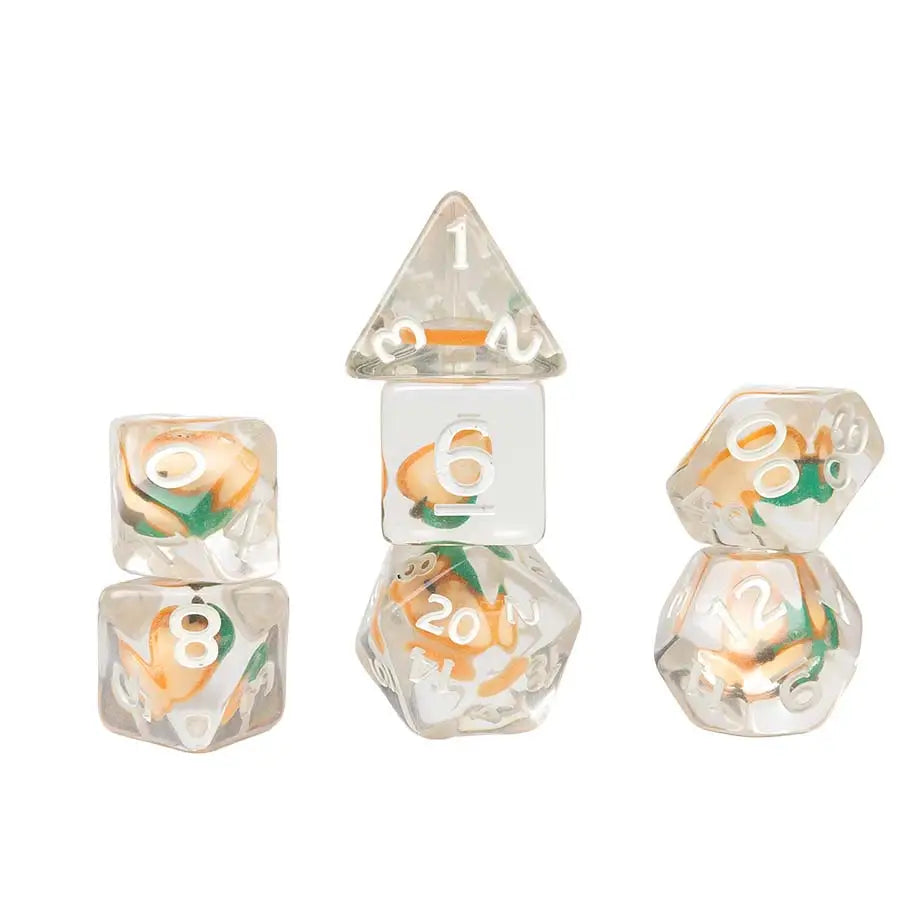 Sirius Dice Polyhedral 7-Die Set: Fruit Slice - Peach - Other