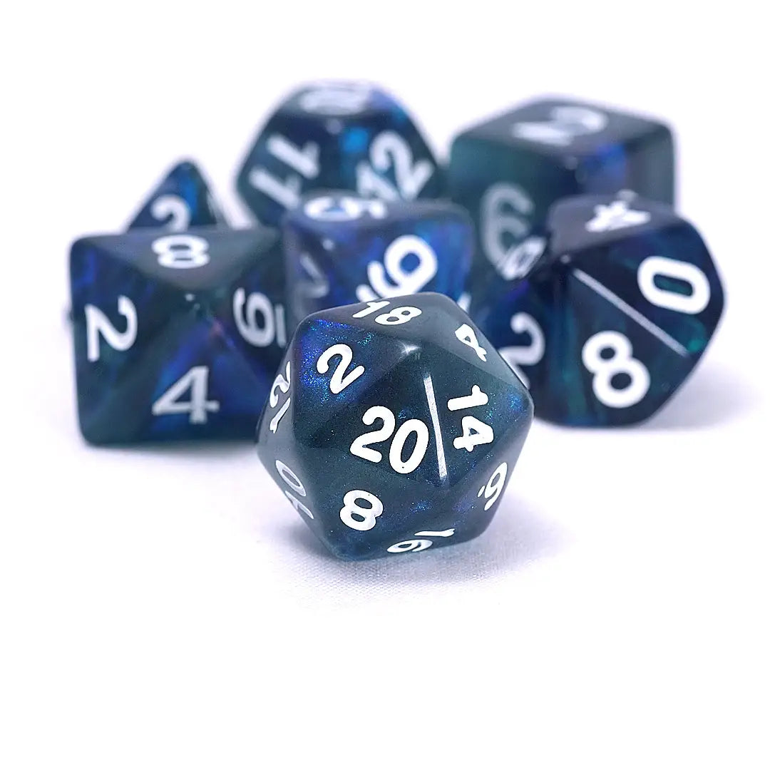 Sirius Dice - Unearthed Treasure: Sapphire 7-Piece Polyhedral RPG Dice Set - Other