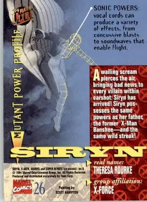 Siryn - 1994 Ultra X-Men - #26 - Non_sport - Non-Sports Card Single