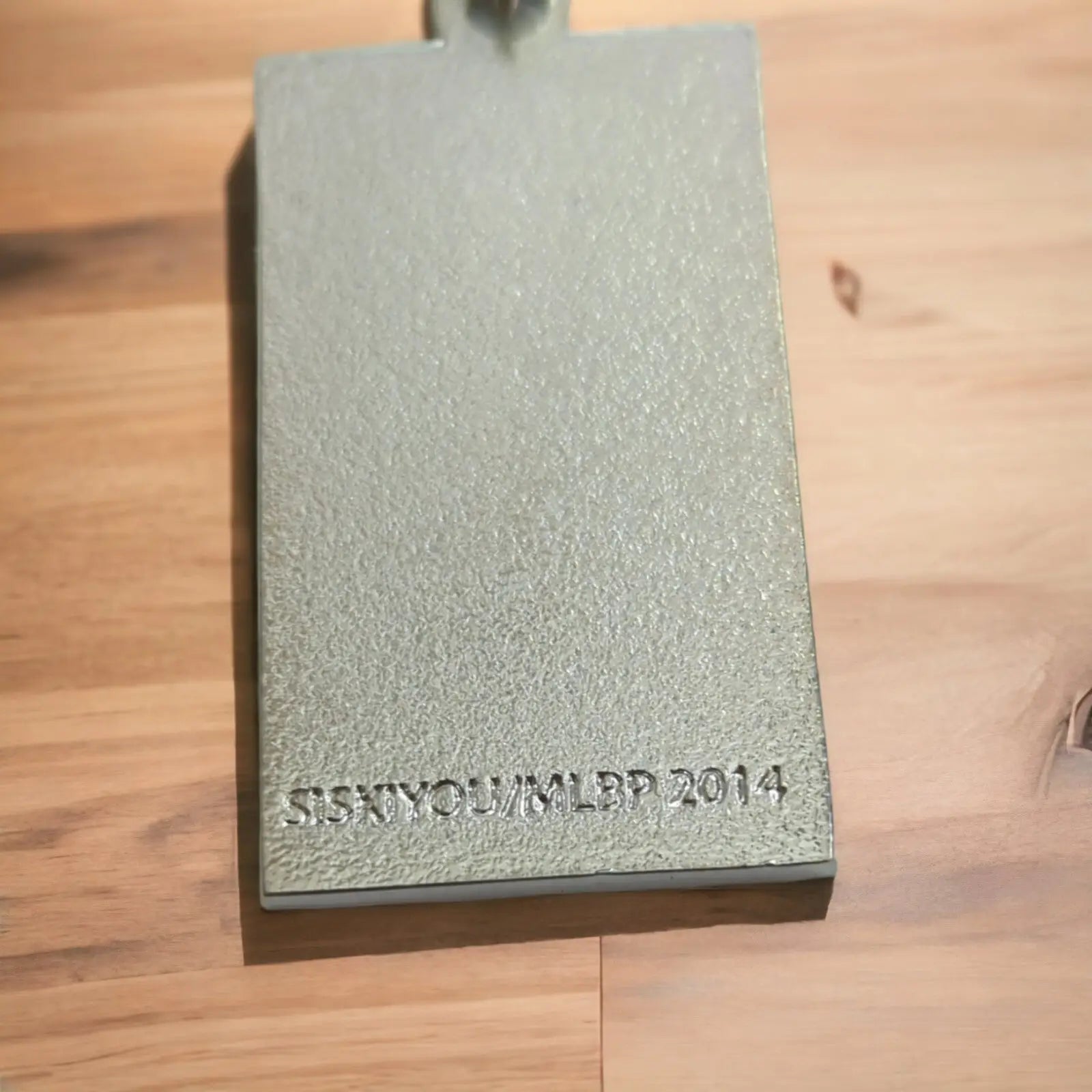 Gray textured metal plaque on diamond plate rope necklace featuring MLB Diamond Plate design