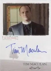 Signed photograph of Tim Maculan in clerical attire for Six Feet Under trading card