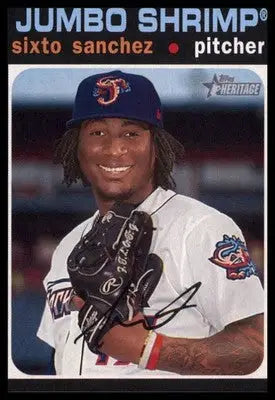 Sixto Sanchez 2020 Topps Heritage Minor League #70 Jacksonville Jumbo Shrimp - Baseball Card Single