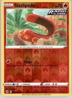 Sizzlipede (47) - SWSH08: Fusion Strike - 047/264 - Reverse Holo LP - Pokémon Card Single