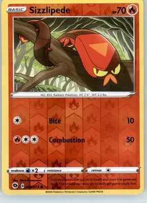 Sizzlipede - Champion’s Path - 09/73 - Reverse Holo LP - Pokémon Card Single