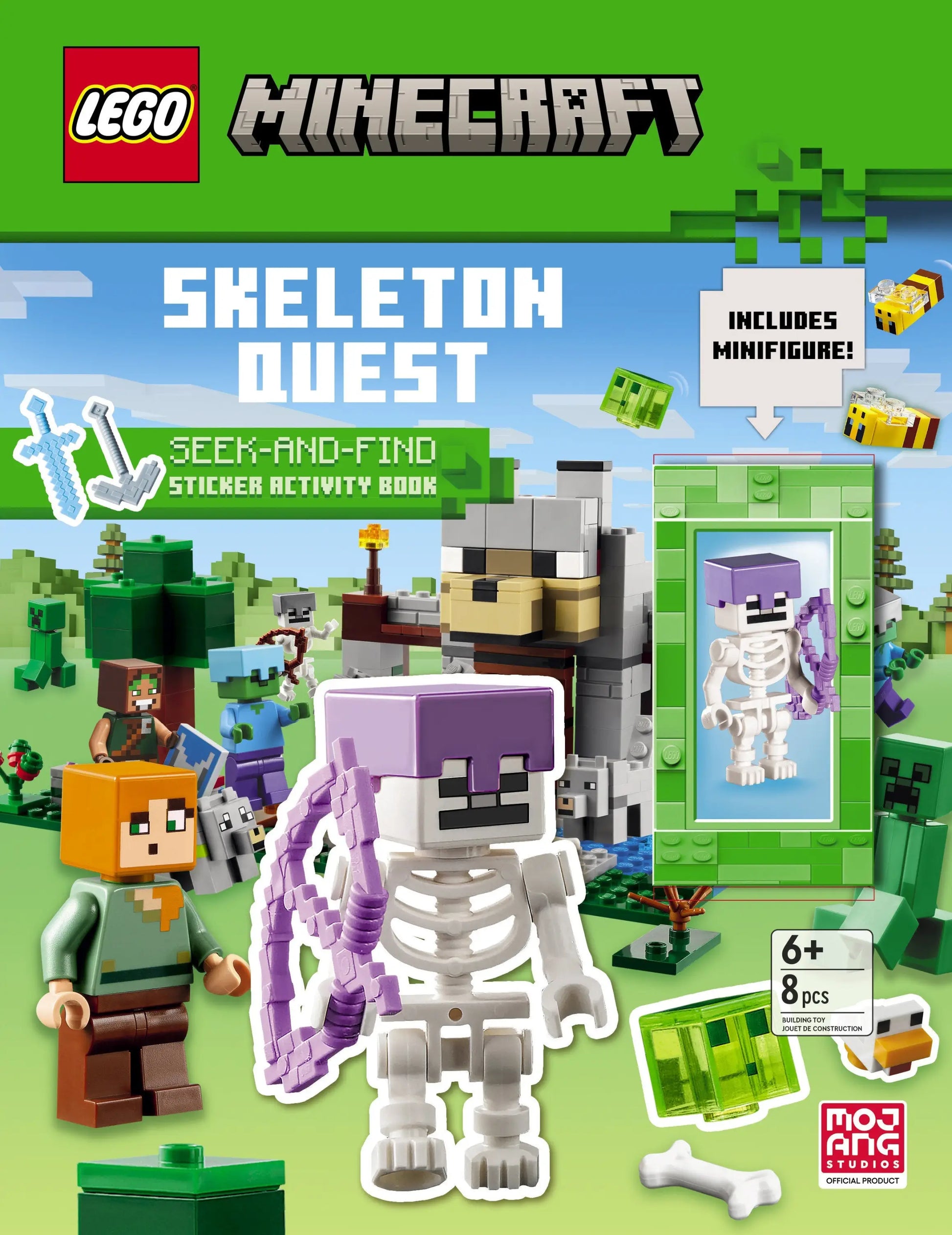 LEGO Minecraft Skeleton Quest activity book with minifigure and seek-and-find stickers