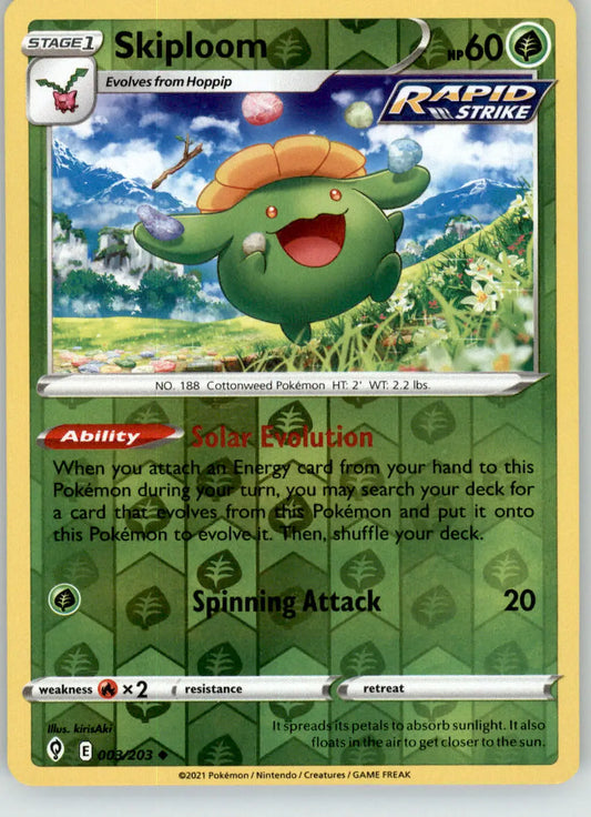 Skiploom - Evolving Skies - 003/203 - Reverse Holo LP Pokemon - Pokémon Card Single
