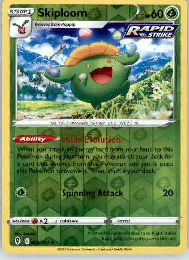 Skiploom - SWSH07: Evolving Skies - 003/203 - Reverse Holo LP - Pokémon Card Single