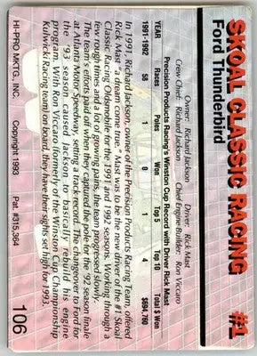 Skoal Classic Racing #1 - 1993 Action Packed - #106 - Racing - Racing Card Single