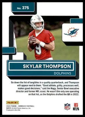 Skylar Thompson Rookie 2022 Donruss #375 Miami Dolphins - Football Card Single