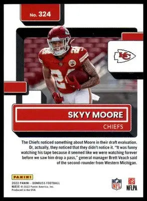 Skyy Moore Rookie 2022 Donruss #324 Kansas City Chiefs - Football Card Single