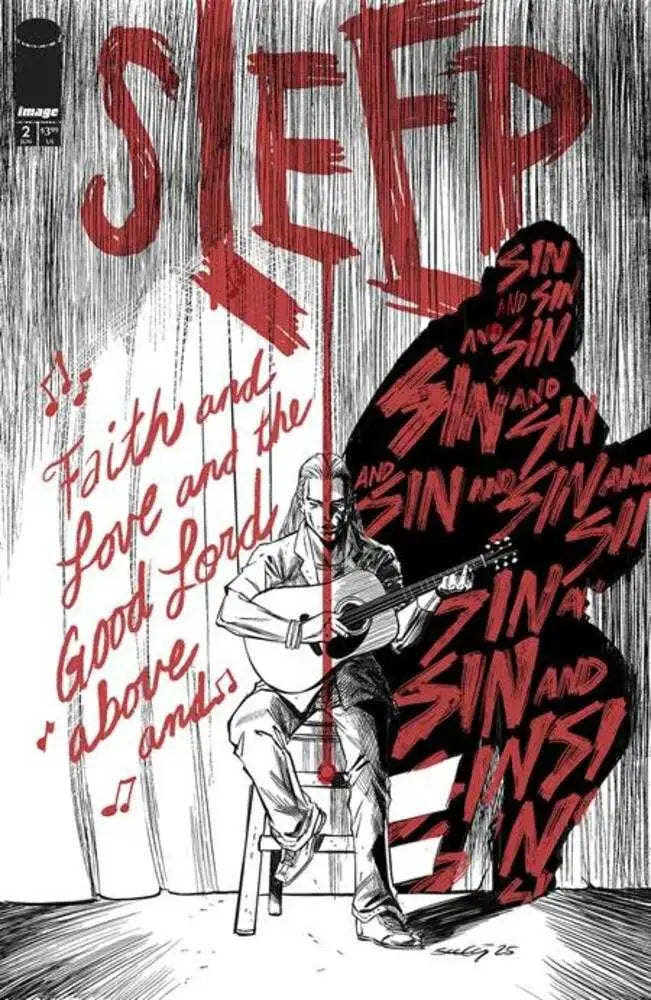 Comic book cover with musician and contrasting themes for Sleep #2 Cover B Tim Seeley Variant