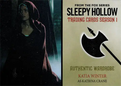Trading card of Katia Winter as Katrina Crane with authentic wardrobe swatch