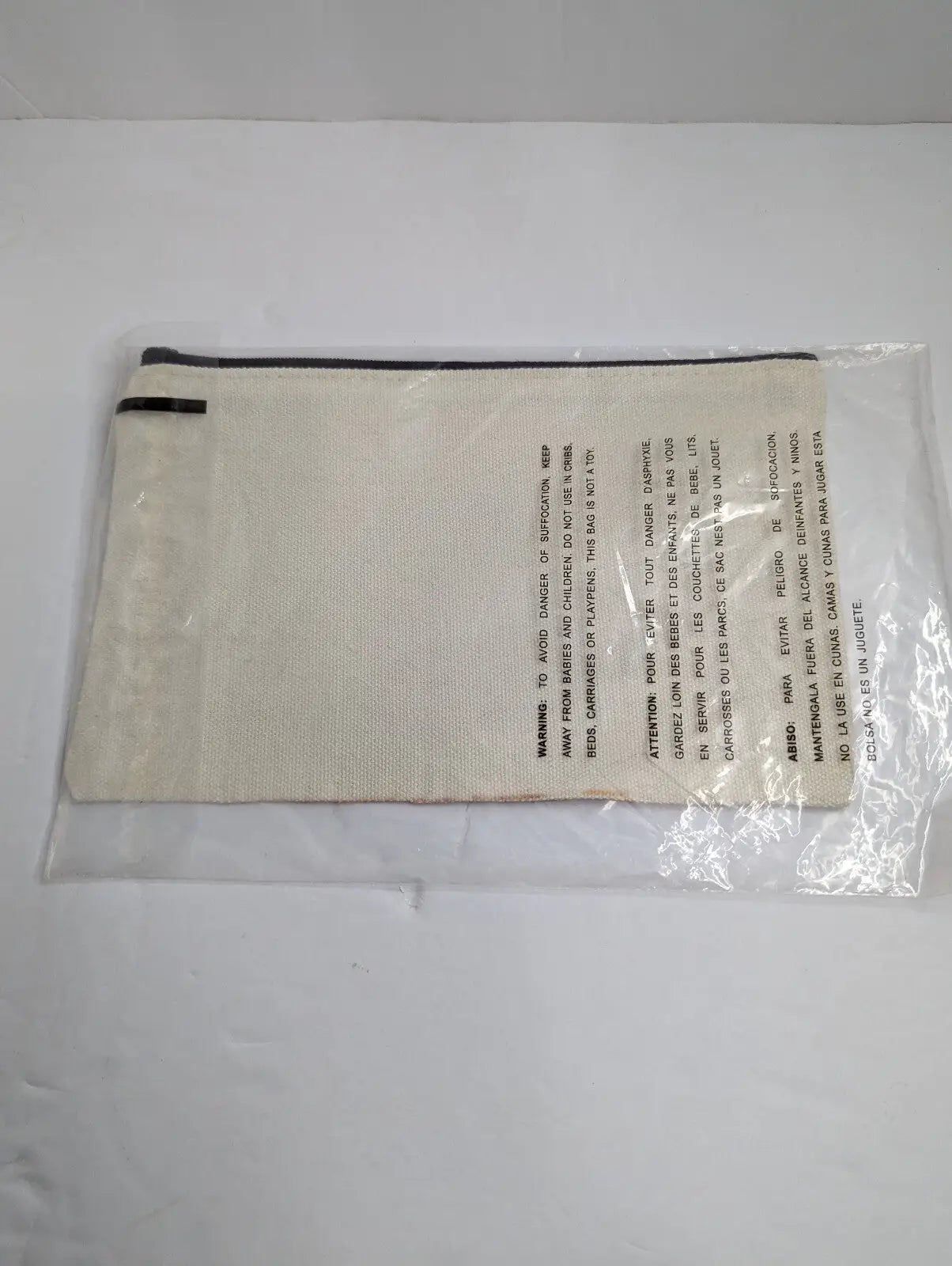 Sloth Cosmetic Bag Beige Zipper Pouch 8 x 5’’ NIP - General Merchandise