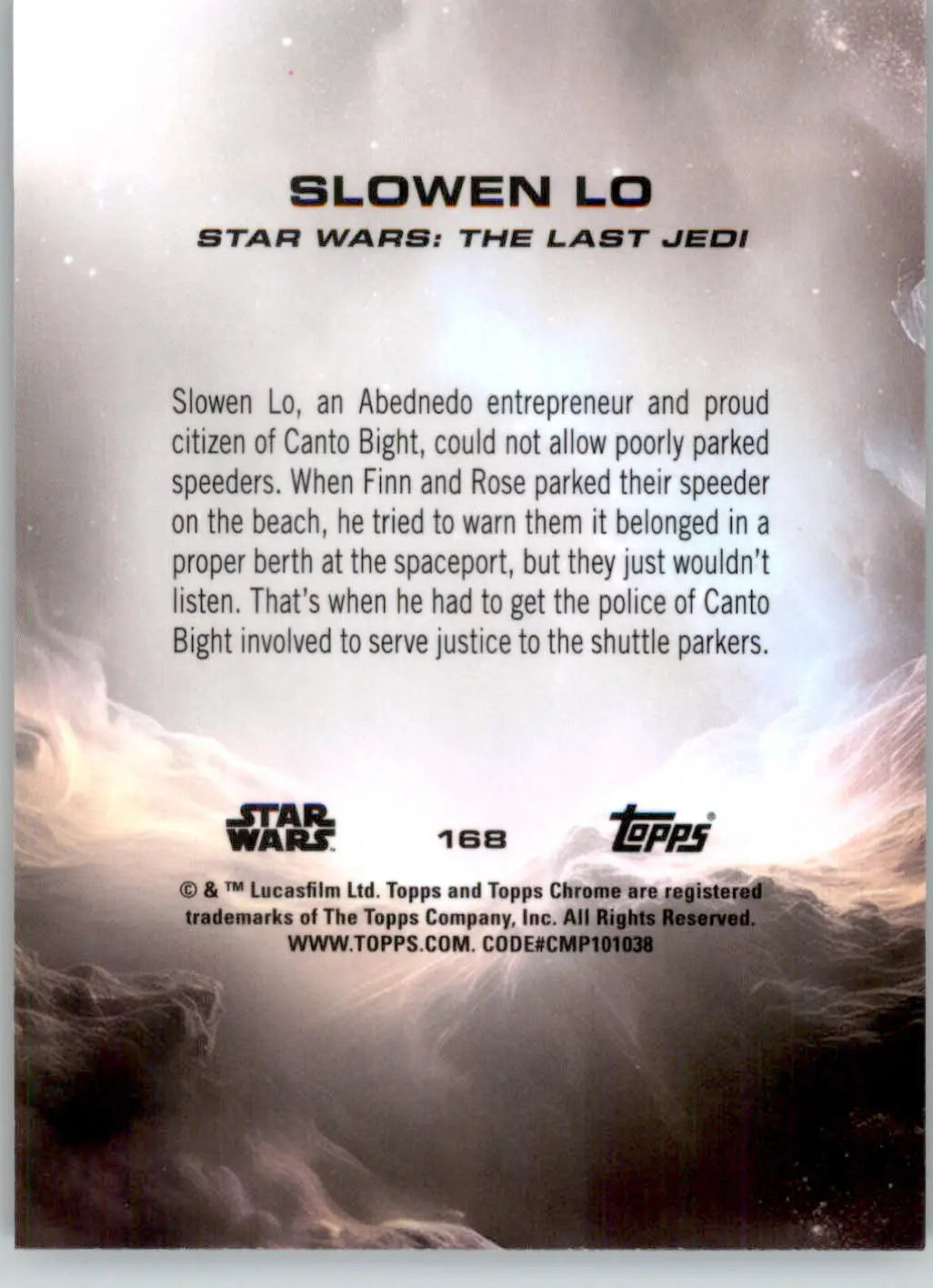 Slowen Lo - 2025 Topps Chrome Star Wars Sapphire - #168 - Non_sport - Star Wars Card Single