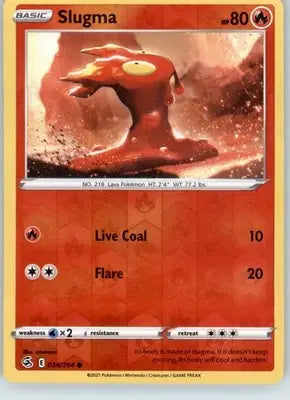 Slugma - SWSH08: Fusion Strike - 034/264 - Reverse Holo LP - Pokémon Card Single