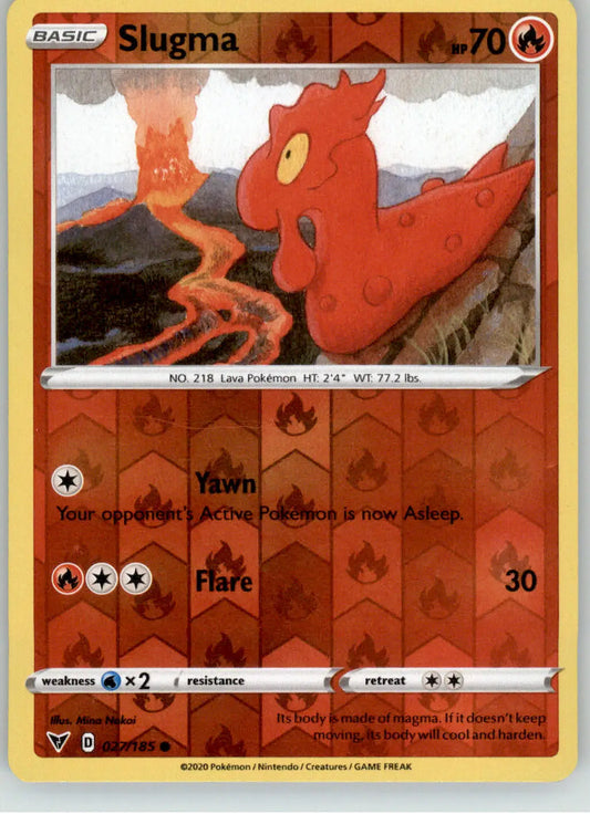 Slugma - Vivid Voltage - 027/185 - Reverse Holo LP Pokemon - Pokémon Card Single