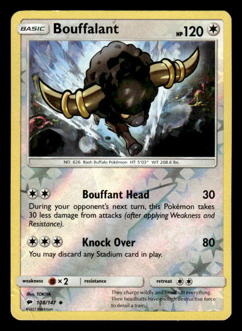 SM - Burning Shadows #108/147 Bouffalant Reverse Holo Uncommon LP - Pokémon Card Single