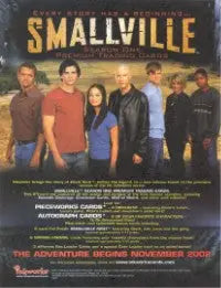Promotional poster for Smallville Season trading card sell sheet featuring main cast