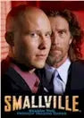 Promotional poster of serious men in suits for Smallville Season 2 internet exclusive promo card