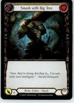 Smash with Big Tree (Yellow) - Monarch - MON227 - Rainbow Foil Unl NM - TCG Card Single