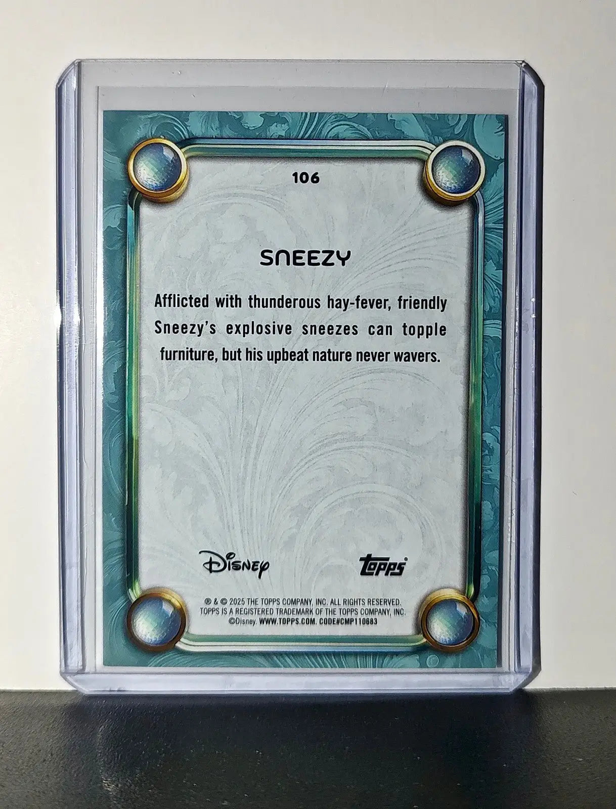 Sneezy 2025 Topps Disney Wonder #106 Diamond Card Snow White & the Seven Dwarfs - Non-Sports Card Single